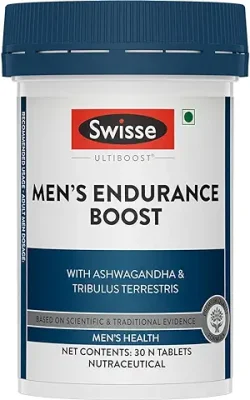 9. Swisse Men's Endurance Boost with Ashwagandha, Gokshura & Taurine for Performance Boost - Manufactured in Australia, Globally Proven Formula to Improve Strength & Performance (30 Tabs)
