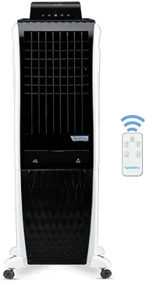 3. Symphony Diet 3D 30i Portable Tower Air Cooler For Home with 3-Side Honeycomb Pads i-Pure Technology and Low Power Consumption (30L, White & Black)