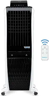 2. Symphony Diet 3D 30i Portable Tower Air Cooler For Home with 3-Side Honeycomb Pads i-Pure Technology and Low Power Consumption (30L, White & Black)