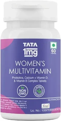 14. TATA 1MG Women's Multivitamin Veg Tablet with Zinc, Vitamin C, Calcium, Vitamin D and Iron, Support Health Protection, Bones & Overall Health (Pack Of 60 Tablets)