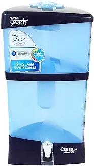 15. TATA Swach Cristella Advance+ Gravity Water Purifier, 18L (9+9), Blue