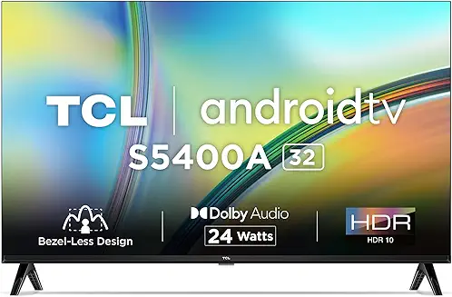 14. TCL 80.04 cm (32 inches) Bezel-Less S Series HD Ready Smart Android LED TV 32S5400A (Black)