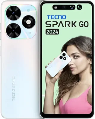 12. TECNO Spark Go 2024 (Mystery White,6GB* RAM, 64GB ROM)| Segment First 90Hz Dot-in Display with Dynamic Port & Dual Speakers with DTS| 5000mAh| 10W Type-C| Fingerprint Sensor| Octa-Core Processor