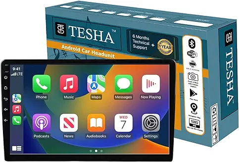 4. TESHA. 9" Android Car Stereo/Headunit for car/Capacitive Touch Screen/GPS + Steering Control Module/HD Screen (4/32 GB Ts9 (Wireless Carplay & Android Auto))
