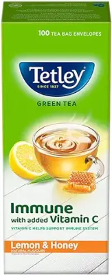6. Tetley Green Tea, Lemon And Honey, 100 Tea Bags, 140 Grams