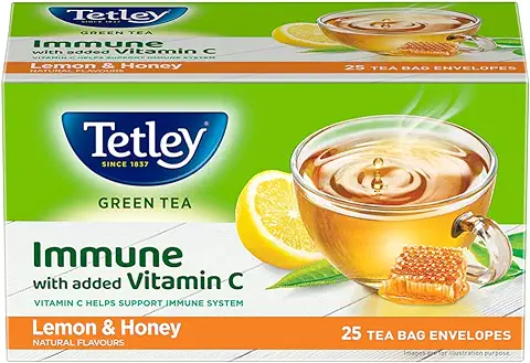 7. Tetley Green Tea, Lemon And Honey, 25 Tea Bags, 39 Grams