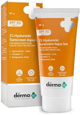 6. The Derma Co 1% Hyaluronic Sunscreen SPF 50 Aqua Gel