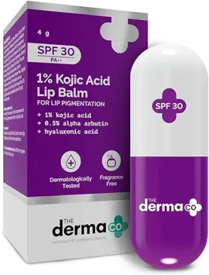 6. The Derma Co 1% Kojic Acid Lip Balm With Alpha Arbutin & Hyaluronic Acid