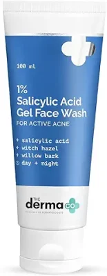 9. The Derma Co 1% Salicylic Acid Gel Face Wash With Salicylic Acid & Witch Hazel For Active Acne - 100 Ml(Dermaco)