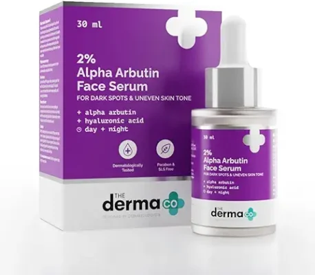 3. The Derma Co 2% Alpha Arbutin Face Serum For Dark Spots & Uneven Skin Tone, 30ml (Dermaco)