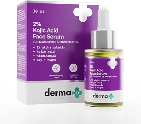 1. The Derma Co 2% Kojic Acid Face Serum With 1% Alpha Arbutin & Niacinamide For Dark Spots & Pigmentation, 30ml