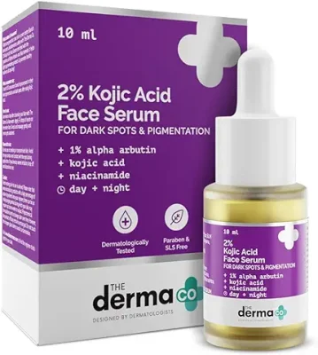 14. The Derma Co 2% Kojic Acid Face Serum with 1% Alpha Arbutin & Niacinamide for Dark Spots And Pigmentation - 10 ml