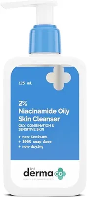 6. The Derma Co 2% Niacinamide Oily Skin Cleanser for Sensitive, Oily & Combination Skin 125 ml Non-Irritant | 100% Soap-Free | Non-Drying | Gently Cleanses Makeup | With 0.1% ww Salicylic Acid