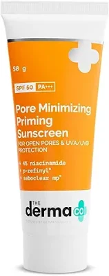 6. The Derma Co Pore Minimizing Priming Sunscreen with SPF 50 & PA+++ For Open Pores & UVA/UVB Protection - 50g