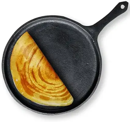 5. The Indus Valley Pre-Seasoned Cast Iron Tawa for Dosa/Chapathi | 25.4cm/10 inch, 2kg | Induction Friendly | Naturally Nonstick, 100% Pure & Toxin-Free, No Chemical Coating