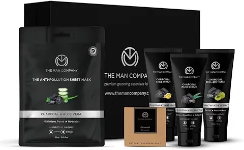 3. The Man Company De Tan Charcoal Facial Kit for Men with Face Wash
