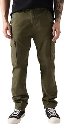 8. The Souled Store Men Solids: Olive Men Cargo Pants