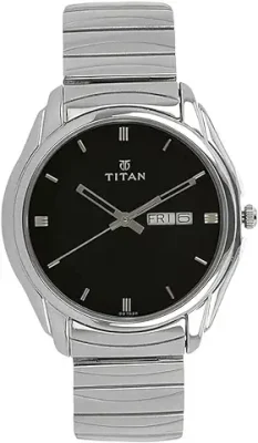 14. Titan Black Dial Analog Watch For Men -NR1578SM04