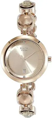14. Titan Rose Gold Dial Analog Watch For Women -NR2606WM02