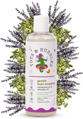 11. Tots & Bubbles Gentle Baby Shampoo 300ml - No Tears, Dermatologically Tested with Lavender & Cardamom Oil [Pack of 1]