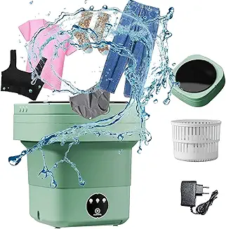9. TOXIC Latest Mini Washing Machine Portable Folding Washing Machine Bucket Washer Single Person Use Mobile Foldable Washing & Spin Dry for Camping