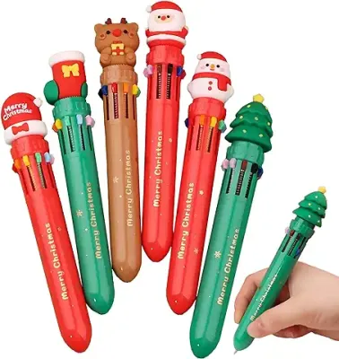5. Toyshine Pack of 6 Cute Christmas Theme Multicolor 10-in- Ballpoint