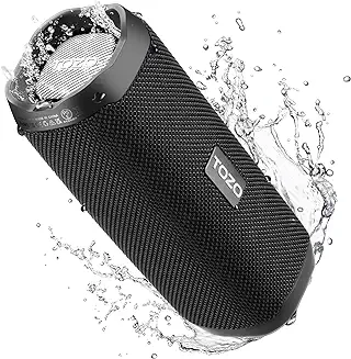 10. TOZO PA2 Bluetooth Speaker with Dual Drivers & Dual Bass Diaphragms, Deep Bass Loud Stereo Sound, IPX8 Waterproof, 25H Playtime, Custom EQ App Portable Wireless Speaker for Home Outdoors Travel Black