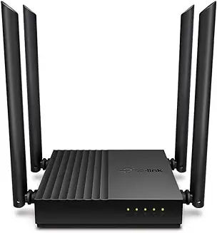 13. TP-Link Archer C64 AC1200 Dual-Band Gigabit Wi-Fi Router, Wireless Speed up to 1200 Mbps, 4xLAN Ports, 1.2 GHz CPU, Advanced Security with WPA3, MU-MIMO, Beamforming, Black