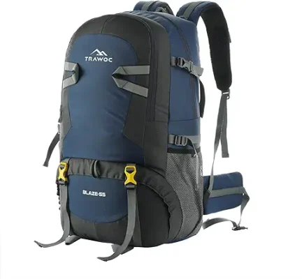 6. TRAWOC 55 Ltr Travel Standard Backpack Bag For Camping Hiking Trekking, Navy Blue, Shk014 X Large