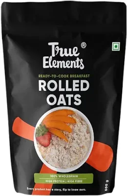 5. True Elements Rolled Oats 500g - Rolled Oats for Weight Loss | Diet Food for Healthy Breakfast | Gluten Free Oats | 100% Wholegrain Oats