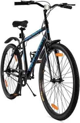 Urban Terrain UT7001S26 Berlin City Bike with Complete Accessories, Free Cycling Event & Ride Tracking App by Cultsport (Frame: 18 Inches, Ideal for Unisex, Black - Blue)