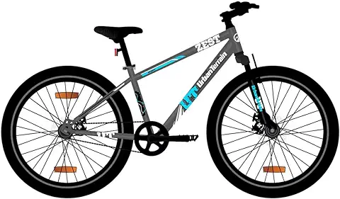 12. Urban Terrain ZEST24TGREY Single Speed Mountain Bike with Free Cycling Event & Ride Tracking App by Cultsport