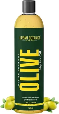 1. UrbanBotanics® Pure Cold Pressed Olive Oil For Hair and Skin, 250ml