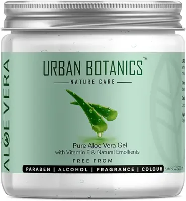 2. UrbanBotanics® Pure Aloe Vera Skin/Hair Gel With Vitamin E & Natural Emollients (Paraben Free), 200g