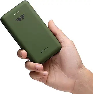 6. URBN 20000 mAh Li-Polymer Ultra Compact Power Bank | 12W Fast Charge | Dual USB Output | Type C & Micro Input Only | Pocket Size | Made in India (Camo)
