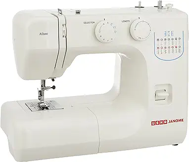 10. Usha Janome Allure Automatic Zig-Zag Electric Sewing Machine || 13 Built-In-Stitches || 21 Stitch Function (White) with complementary Sewing Lessons in Nine languages