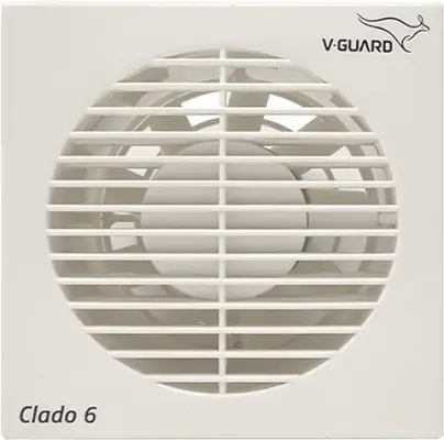 V-Guard Clado 6 Exhaust Fan | 1900 RPM Speed, 150 mm Sweep and 22 W Power Consumption (White)