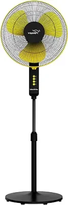 V-Guard Esfera STS Plus 2-in-1 Pedestal and Table Fan | Versatila 2-In-1 Operation | 1350 RPM Motor | Customisable Tilt And Oscillation Control | Yellow Black | 40 cm (400mm)
