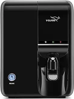 9. V-Guard Rejive UV UF Water Purifier, Copper Protection, Superior Stainless Steel Tank, Next Generation UV Quartz Glass Chamber, 5 Litre, Blue Black (Not Suitable for tanker or borewell water)