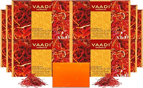6. Vaadi Herbals Luxurious Saffron Soap Skin Whitening Therapy, 75g (Pack of 12)