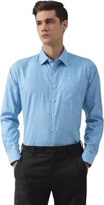 12. Van Heusen Men's Cotton Chequered Fashion Formal Shirt