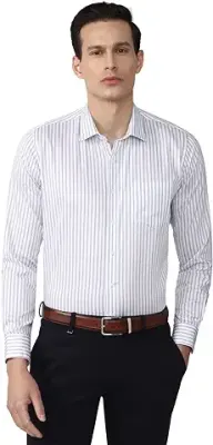 13. Van Heusen Men's Cotton Striped Slim Fit Formal Shirt