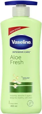 12. Vaseline Intensive Care Aloe Fresh Hydrating Body Lotion 400 ml, Daily Moisturizer for Dry Skin, Gives Non-Greasy, Glowing Skin - For Men & Women