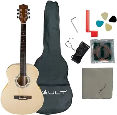 15. VAULT DA20 Dreadnought Acoustic Guitar With Gig-Bag, Picks, Strings Set, String Winder, Strap, Polishing Cloth And Allen Key