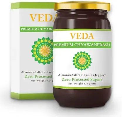 2. VEDA Premium Chyawanprash - Jaggery Based Sugar Free Chyawanprash | 475 Gms | Enriched with Almonds & Saffron