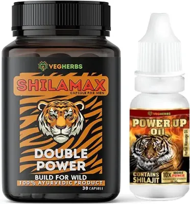 1. VegHerbs Shilamax Capsules and Power Up Oil for Men