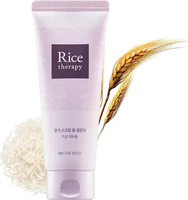 1. VEILMENT Rice Therapy Rice Bran Scrub Foam Cleanser (5.1fl oz) - Gentle Cleansing Wash for Oily Skin. Exfoliating Facial Scrub for Deep Cleansing and Smooth Skin by LG Household. Rice Complex.