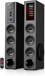13. VEmax Curve 100W Multimedia 5.0 Channel Wireless Bluetooth Twin Tower Home Theatre System with Karaoke MIC Support, USB, AUX, FM