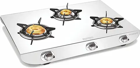 14. Vidiem Gas Stove S3 225 A Tusker (Silver) | Stainless Steel 3 Burner Gas Stove | Manual Ignition | Safety, Reliability, High Efficiency | ISI Certified | 5 years warranty