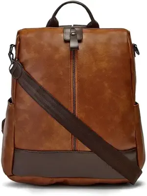 3. VISMIINTREND Stylish Leather Backpack Handbag Shoulder Sling Purse Bag for Women and Girls